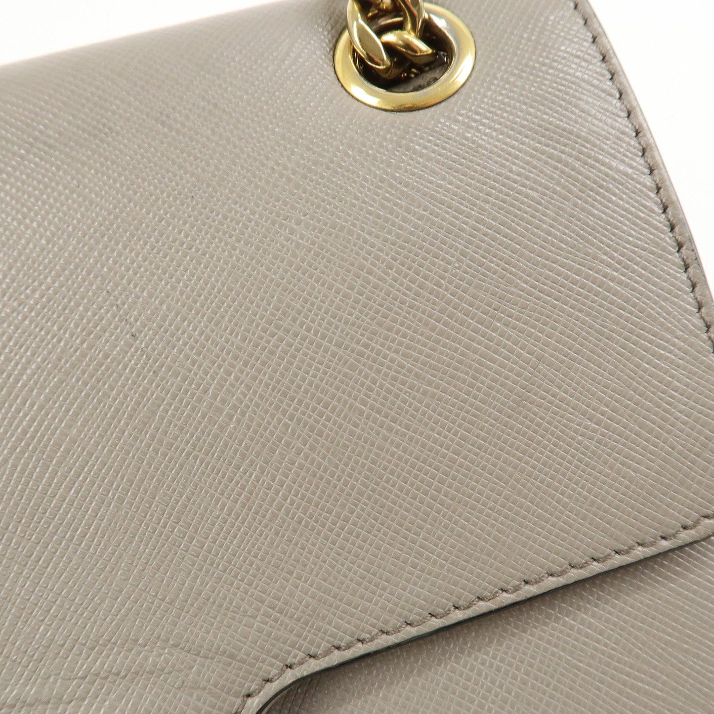 Prada Saffiano Leather Chain Shoulder Crossbody Bag Gray 1BD193【Pre-order】