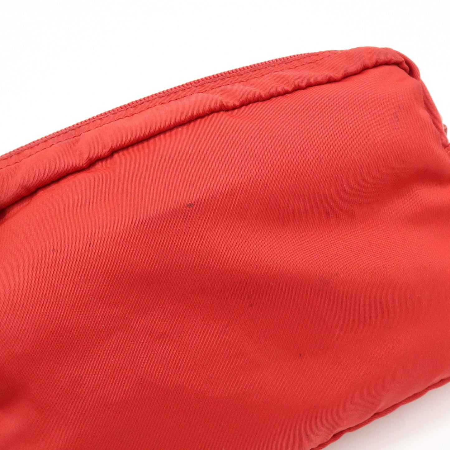 Prada Triangle Logo Set of 2 Nylon Pouch Cosmetic Pouch Red Khaki【Pre-order】
