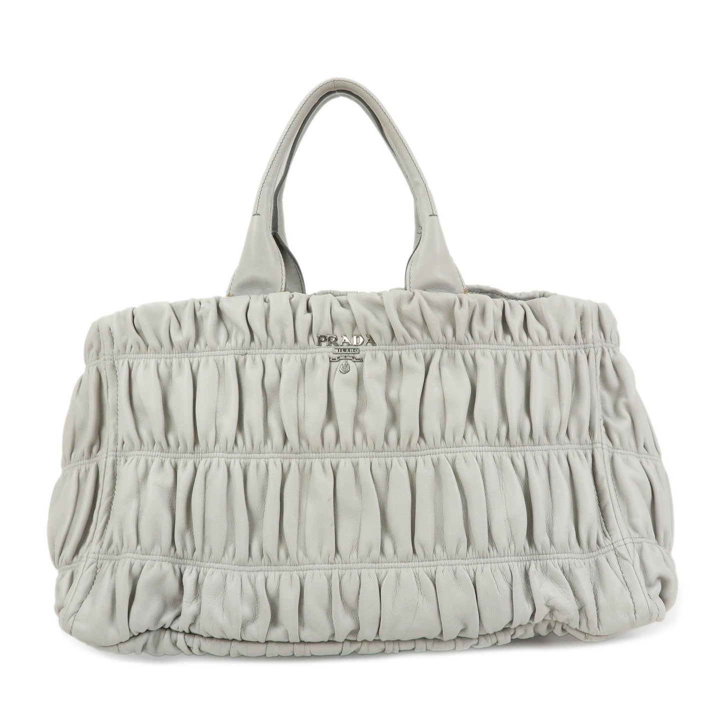 Prada Canapa Nappa Gaufre Leather Gathered Large Tote Hand Bag【Pre-order】