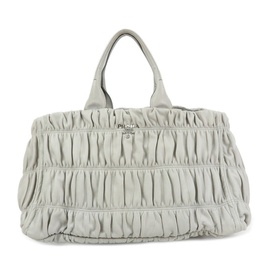 Prada Canapa Nappa Gaufre Leather Gathered Large Tote Hand Bag【Pre-order】