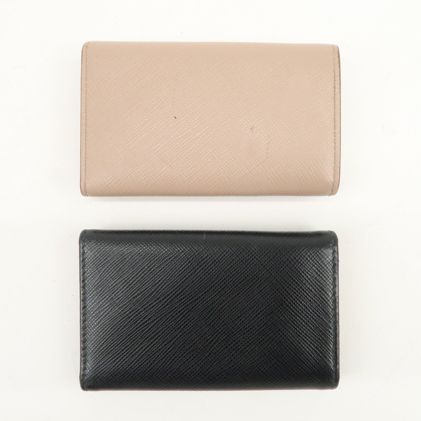 Prada Logo Leather Set Of 2 Key Chains Black Beige 1PG222/1PG004【Pre-order】