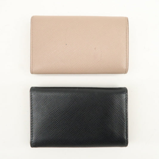 Prada Logo Leather Set Of 2 Key Chains Black Beige 1PG222/1PG004【Pre-order】