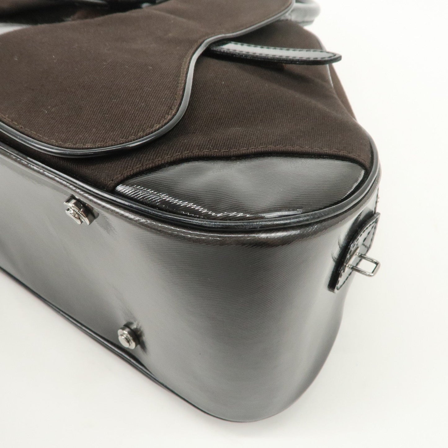 Christian Dior Double Saddle Canvas Patent Leather Hand Bag【Pre-order】