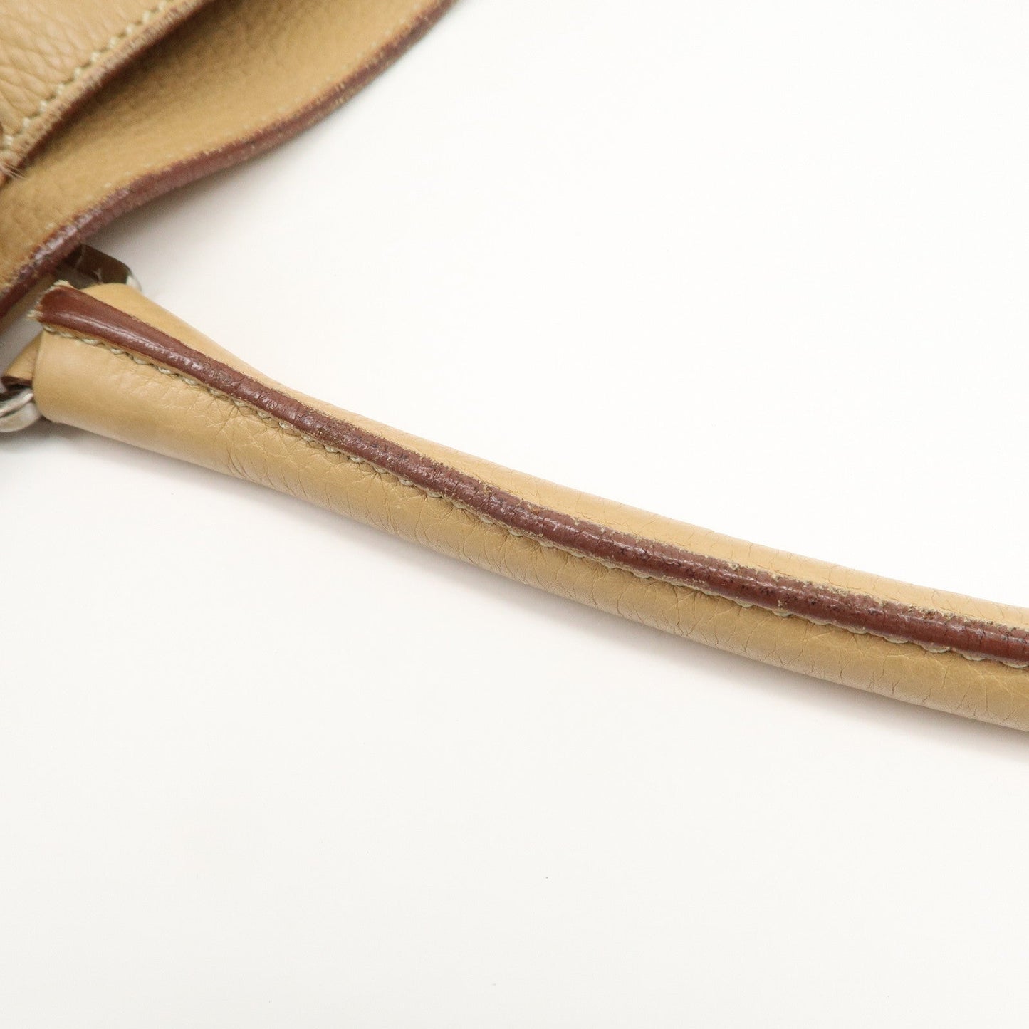 Prada Triangle Logo Leather Shoulder Bag Hand Bag Beige【Pre-order】