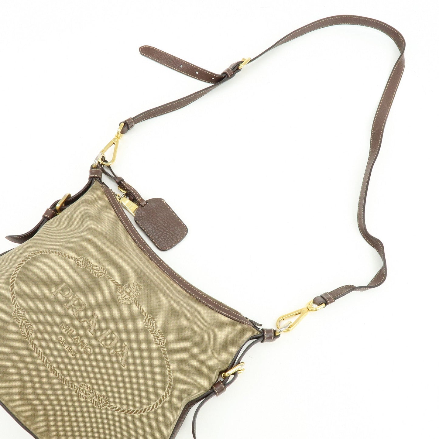 Prada Logo Jacguard Leather Shoulder Bag Crossbody Bag Brown【Pre-order】