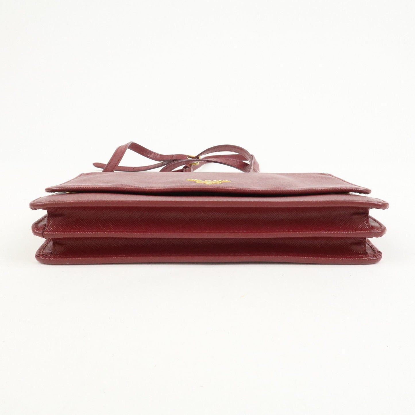 Prada Saffiano Leather Shoulder Wallet Red Gold BT1019【Pre-order】
