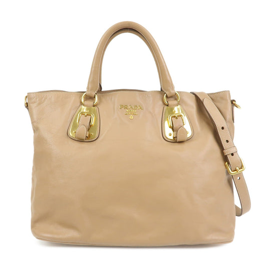 Prada Soft Calf Leather 2Way Hand Shoulder Bag Light Brown BN1902【Pre-order】