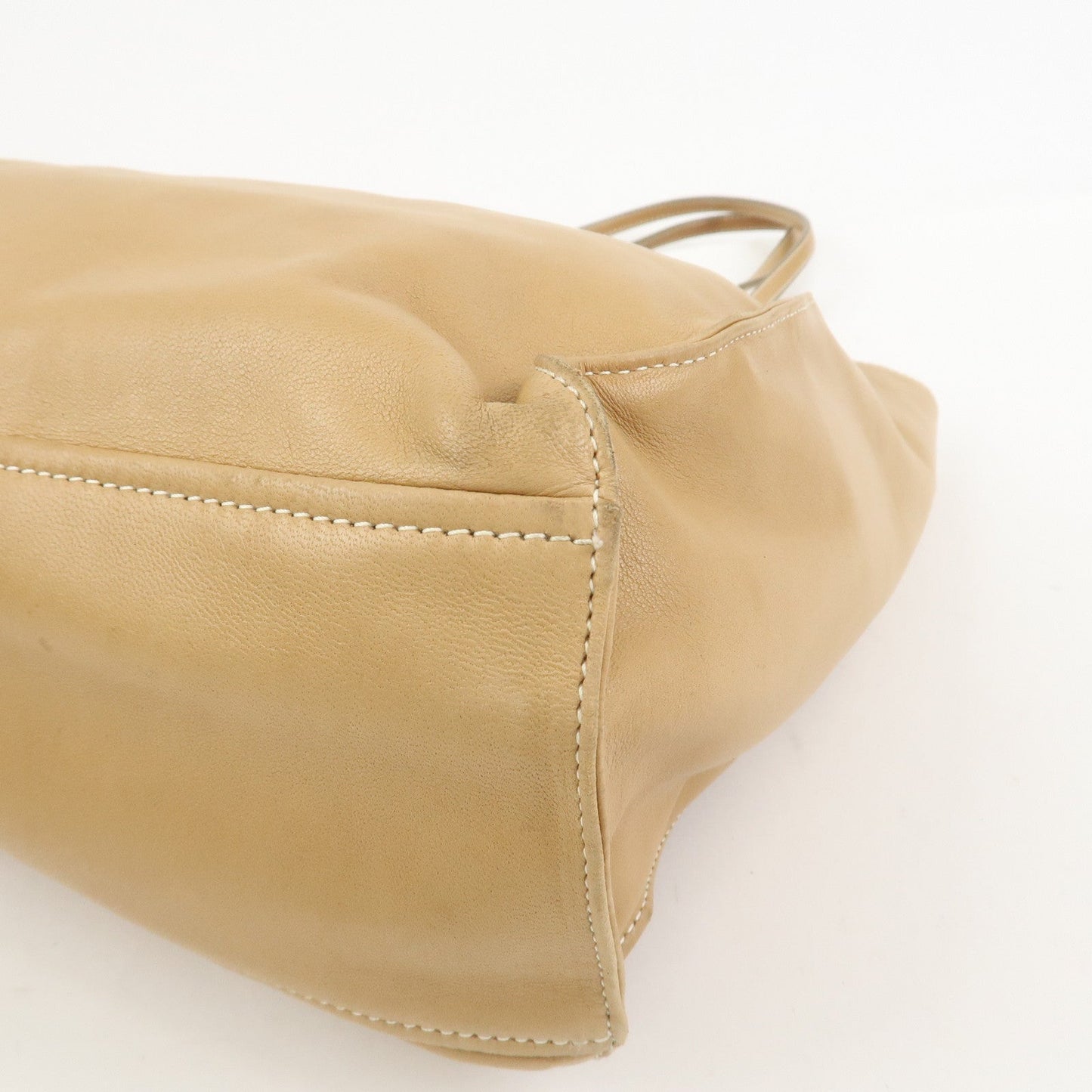Prada Triangle Logo Lambskin Tote Bag Shoulder Bag Beige BR1566【Pre-order】