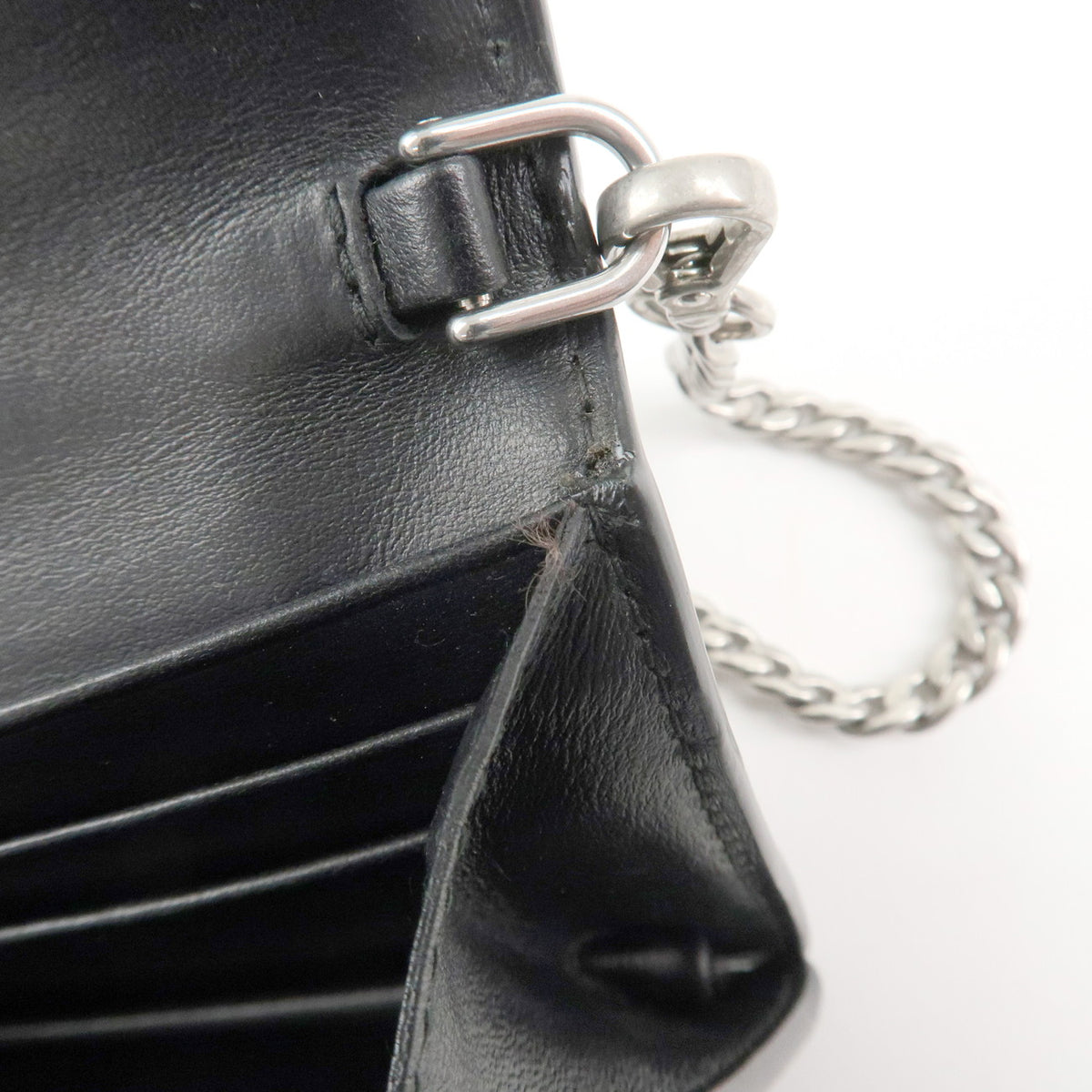Prada Leather Studs Chain Wallet Chain Bag Black Used【Pre-order】