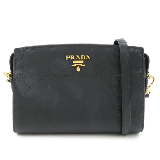Prada Logo Saffiano Leather Shoulder Bag Gold HDW Black【Pre-order】