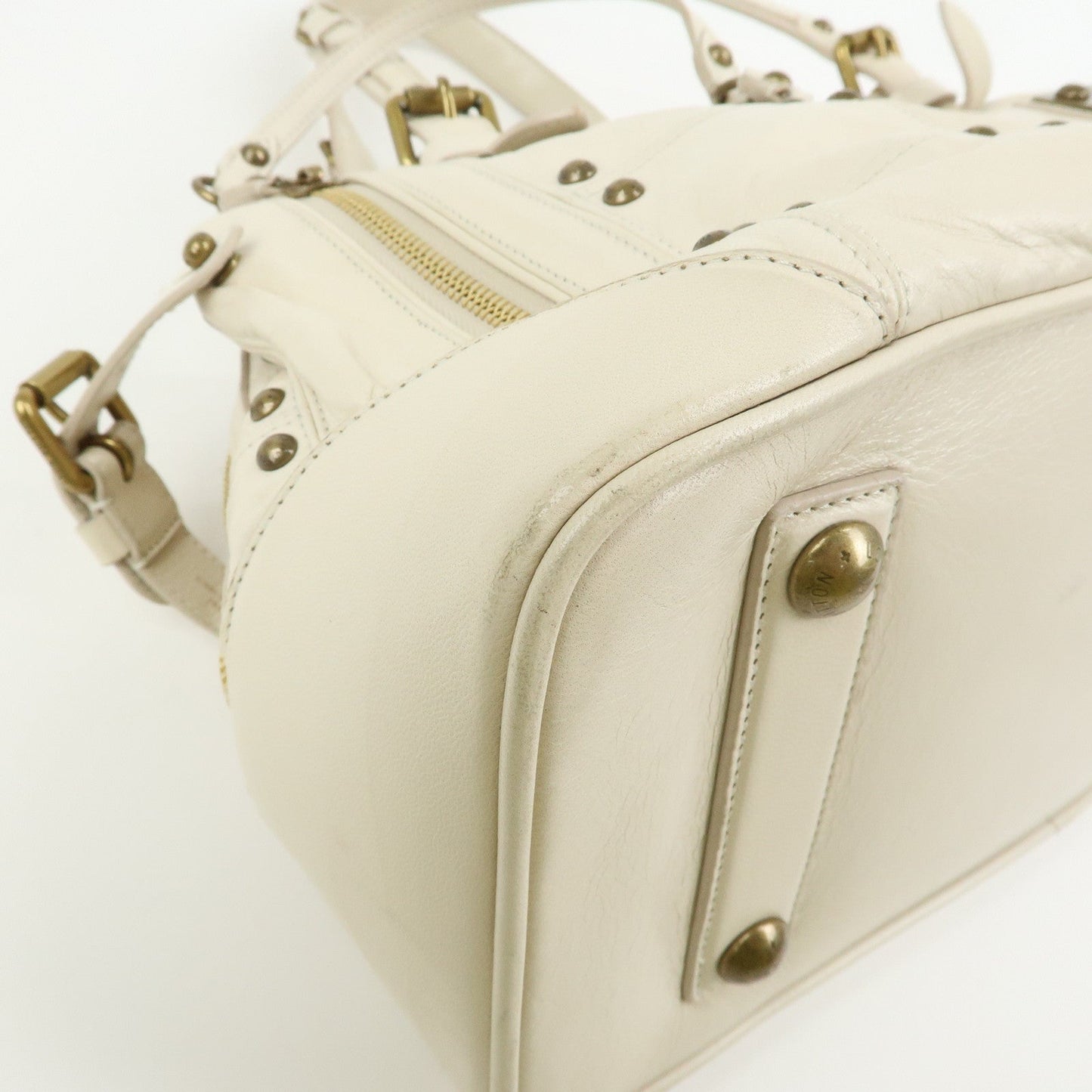 Louis Vuitton Cruise Line Rivet Bag Leather Hand Bag Ecru M95345【Pre-order】