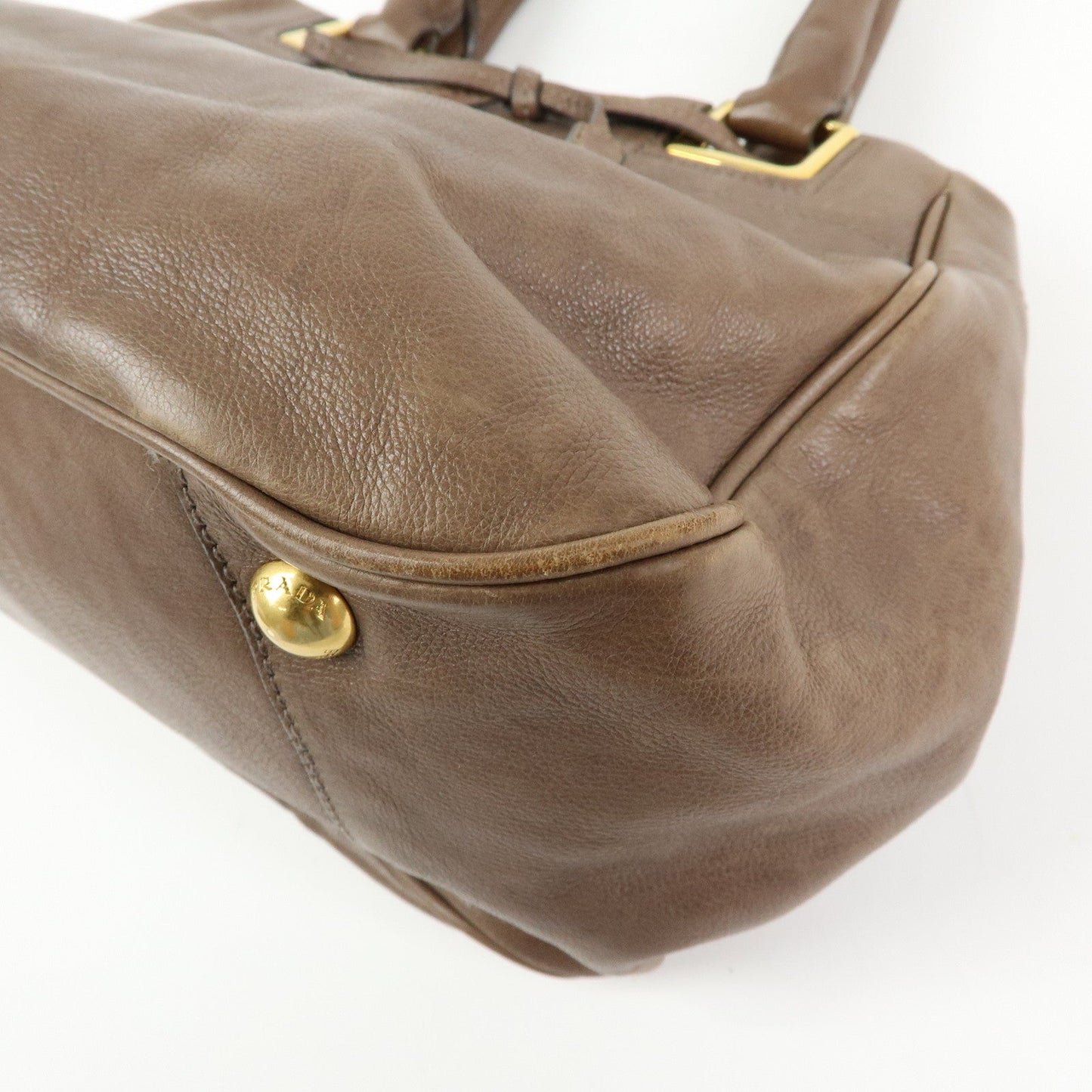 Prada Calf Leather 2Way Bag Shoulder Bag Ribbon Brown BN2245【Pre-order】