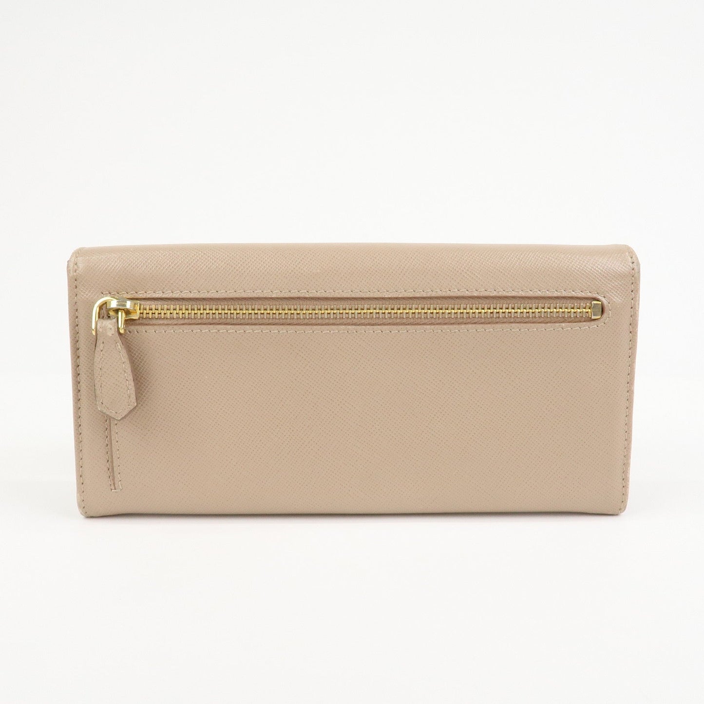 Prada Triangle Logo Saffiano Leather Long Wallet Beige 1MH132【Pre-order】