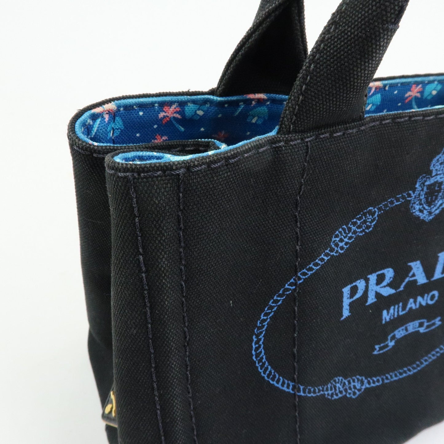 Prada Triangle Logo Canapa Mini Canvas 2Way Bag Hand Bag 1BG439【Pre-order】