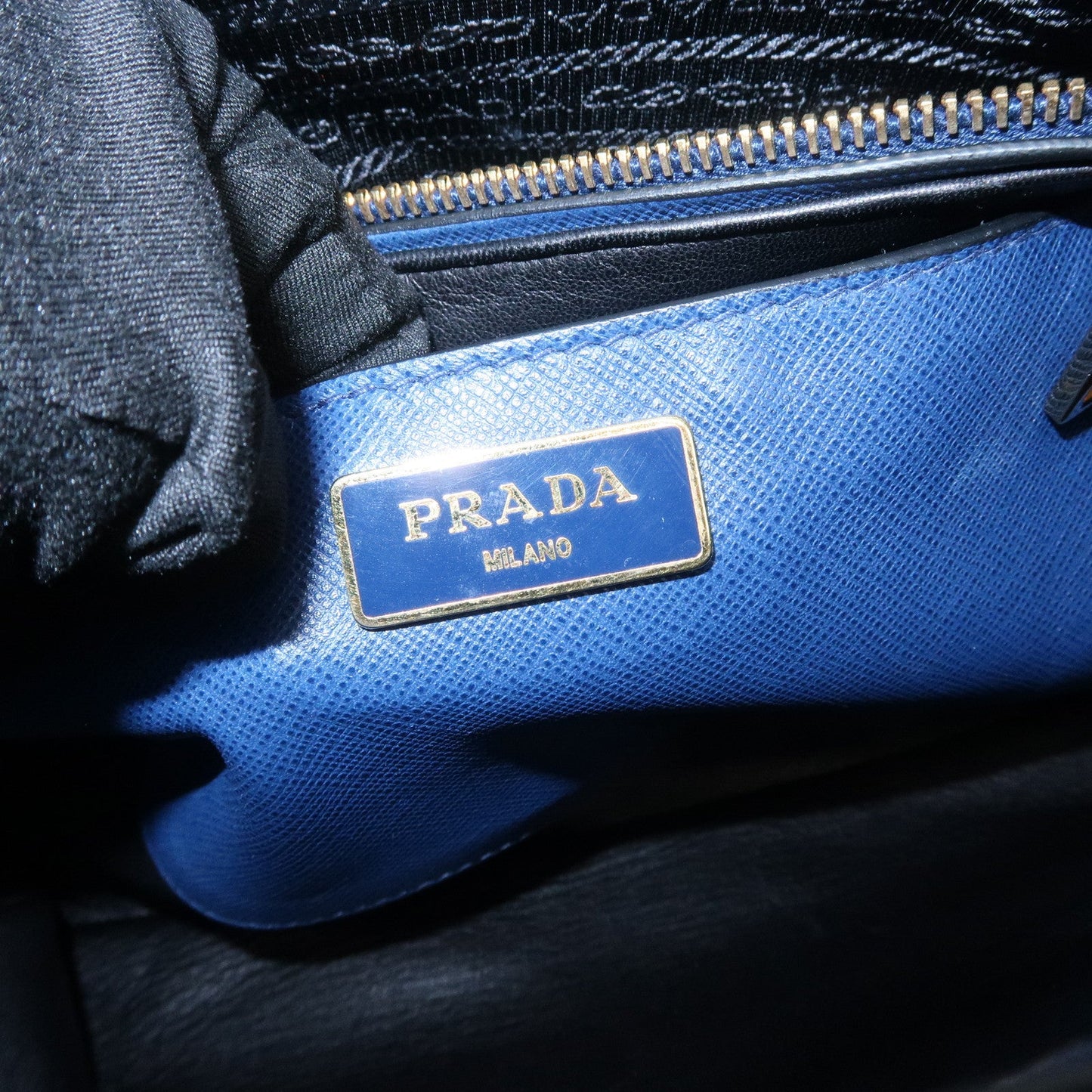 Prada Triangle Logo Saffiano Leather 2Way Bag Hand Bag Navy【Pre-order】