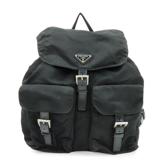 Prada Triangle Logo Nylon Leather Backpack Rucksuck Black【Pre-order】