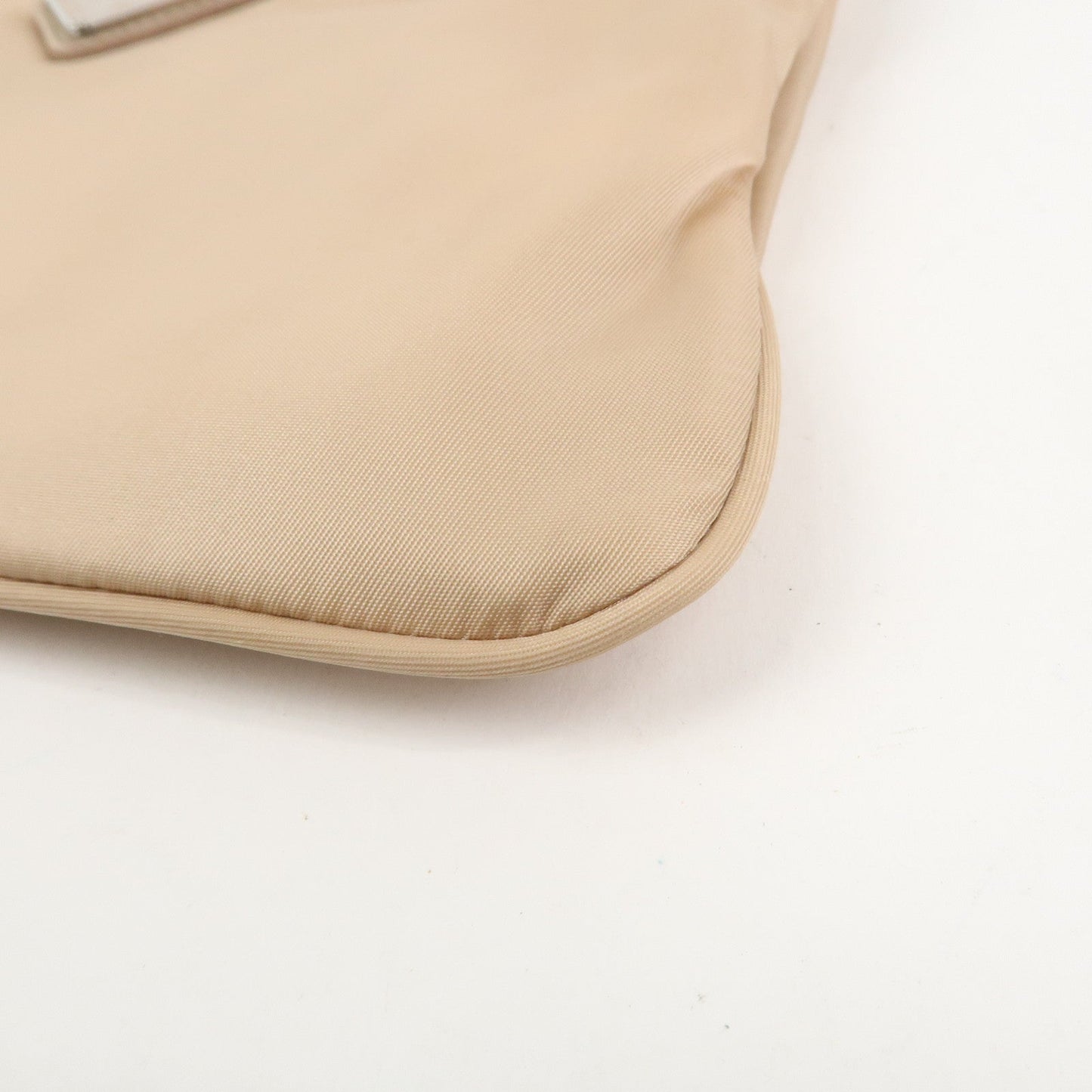 Prada Triangle Logo TESSUTO Hand Bag Pouch Beige 1NH545【Pre-order】