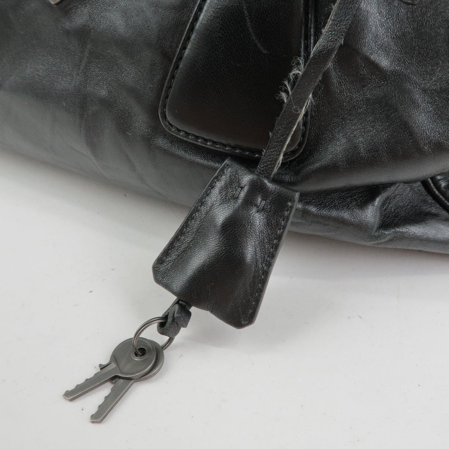 Prada Leather Boston Bag Hand Bag Black BL0758【Pre-order】