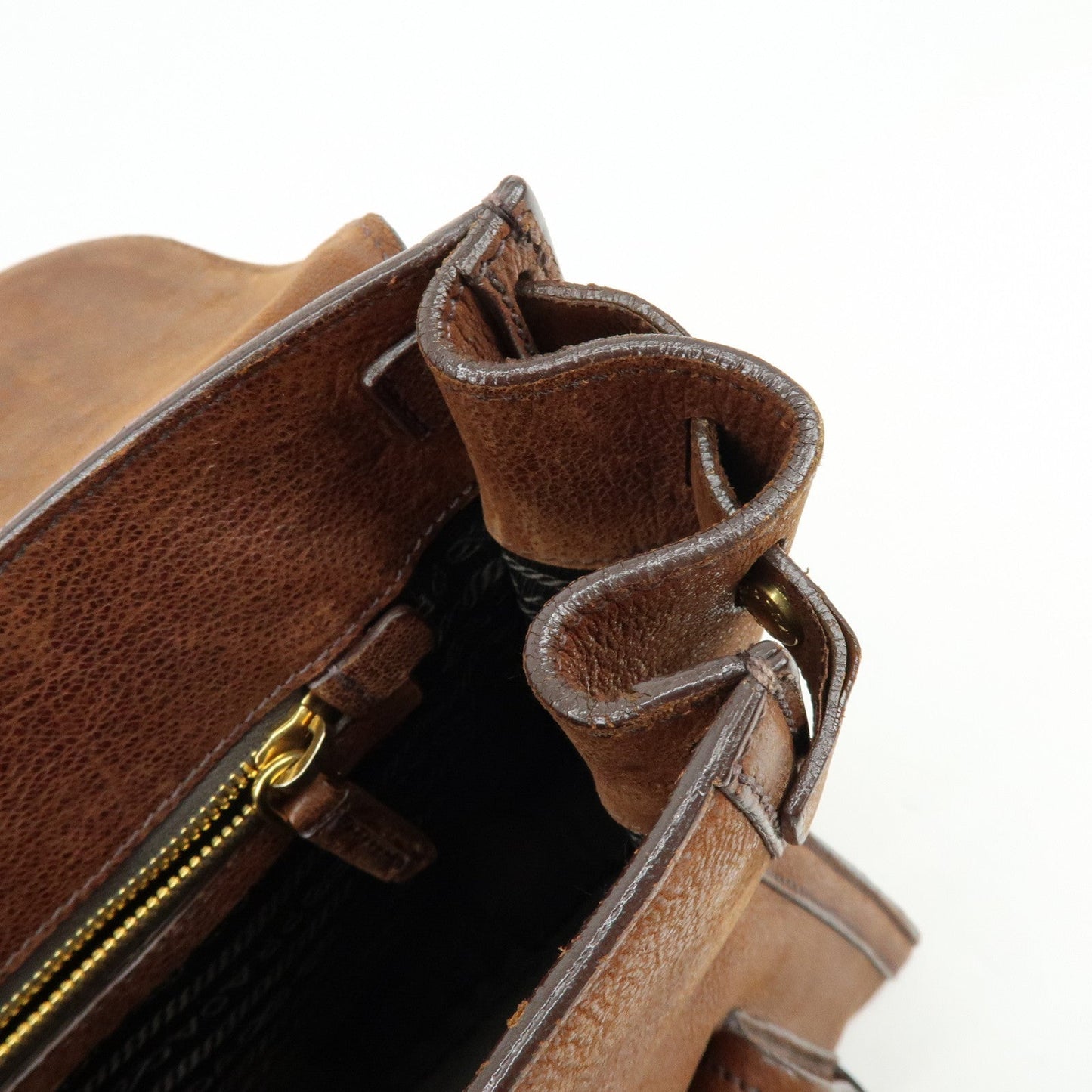 Prada Leather Shoulder Bag Hand Bag Brown BR3130【Pre-order】