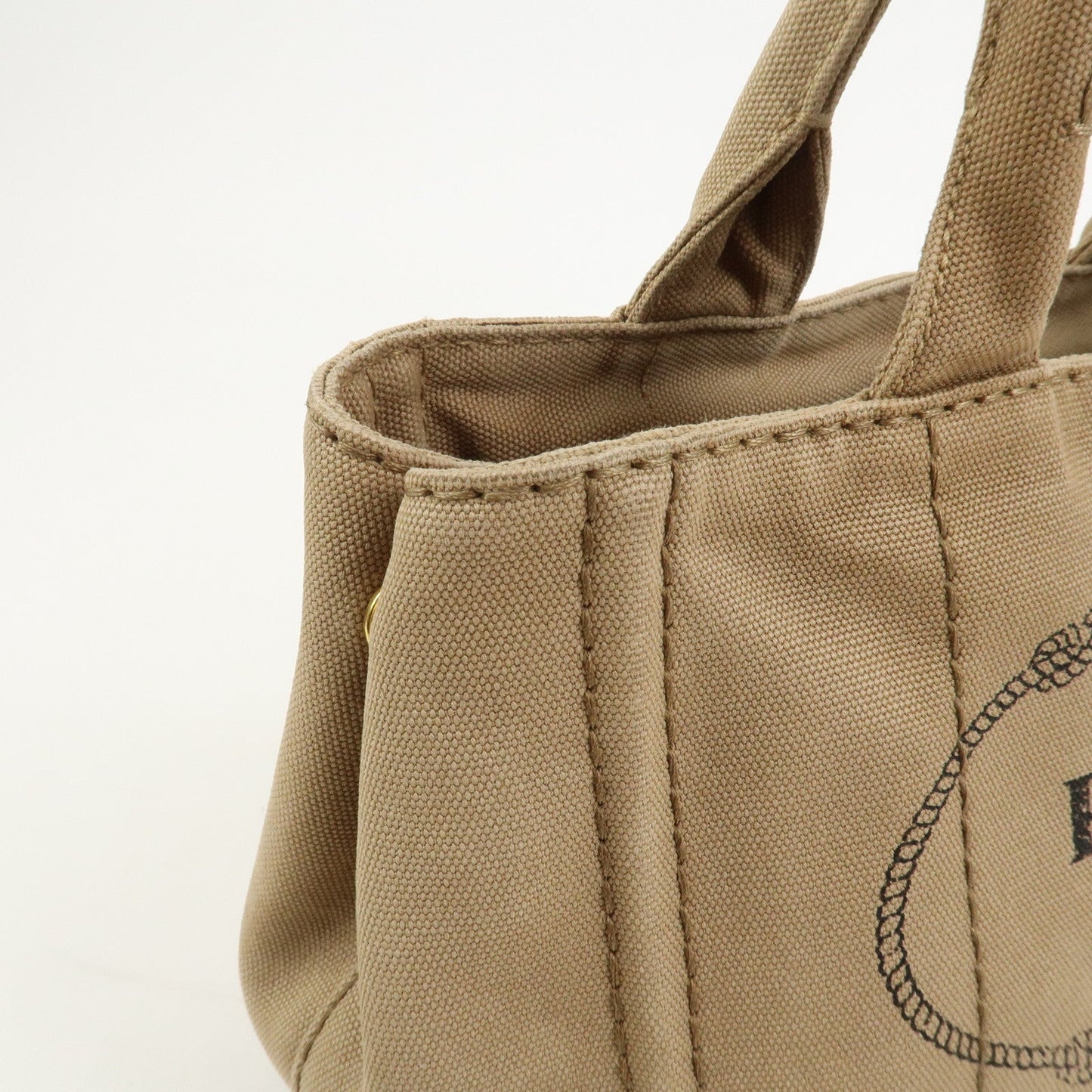 Prada Logo Canapa Mini Canvas 2Way Bag Hand Bag Beige 1BG439【Pre-order】