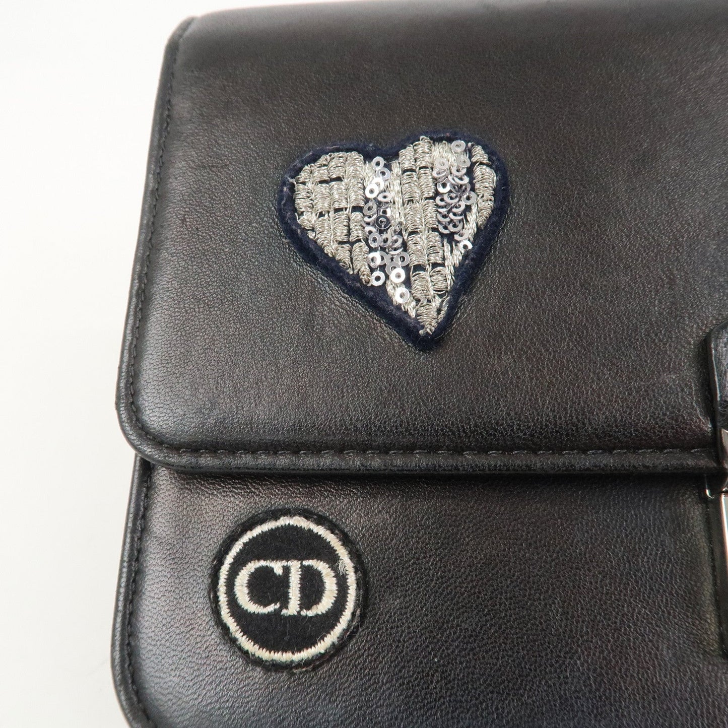 Christian Dior Leather Chain Shoulder Bag Heart Embroidery【Pre-order】