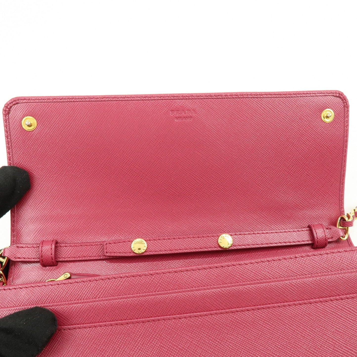 Prada Saffiano Leather Chain Wallet WOC Pink 1M1290【Pre-order】