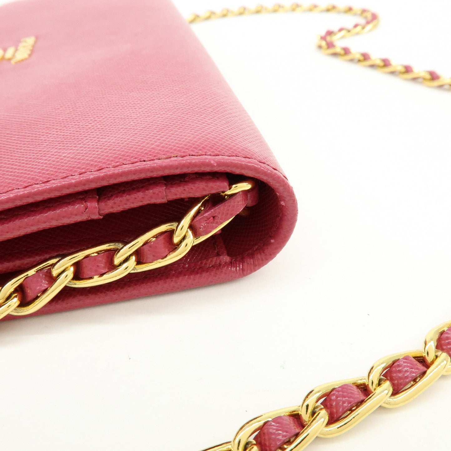 Prada Saffiano Leather Chain Wallet WOC Pink 1M1290【Pre-order】