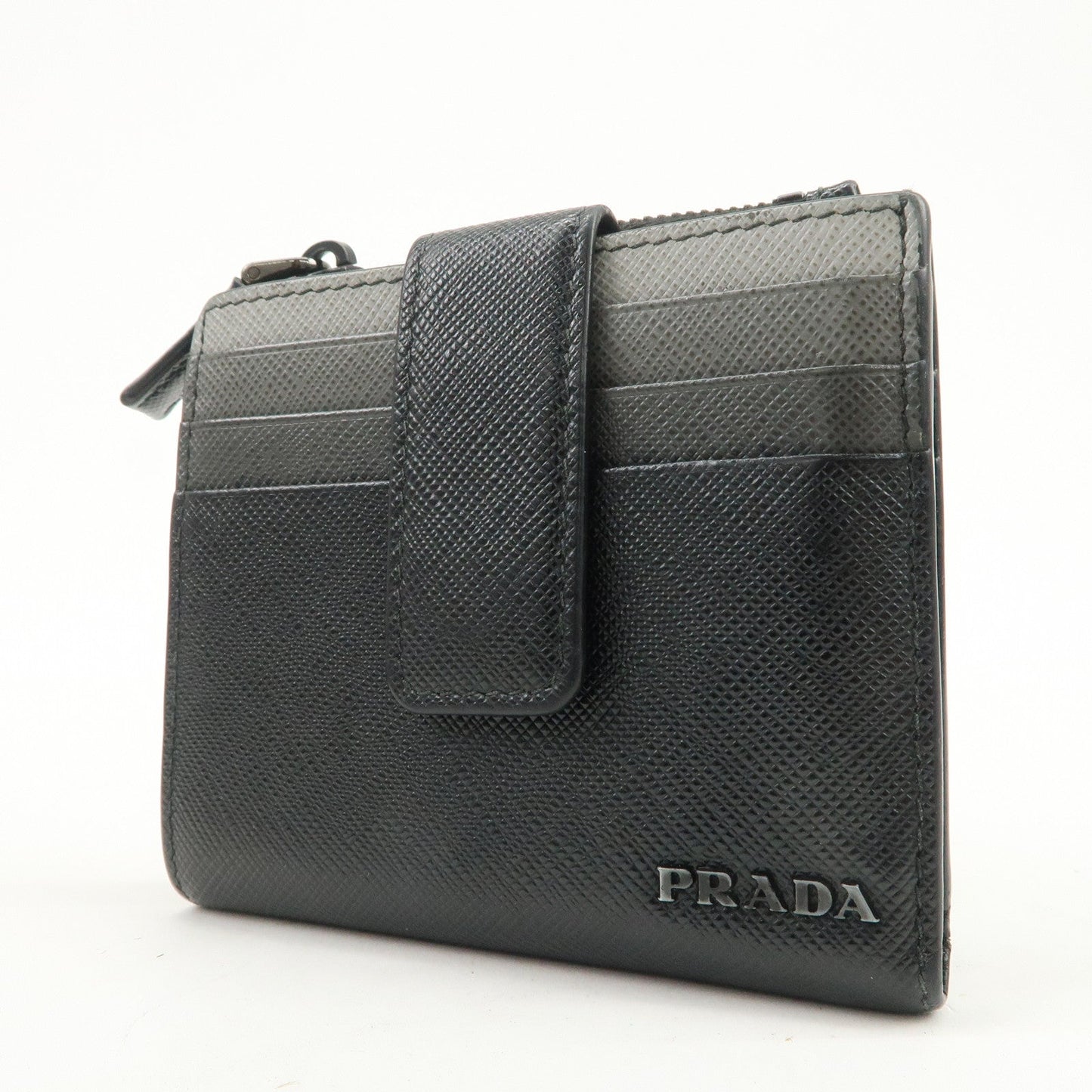 Prada Logo Saffiano Leather Compact Wallet Black 2MC066【Pre-order】