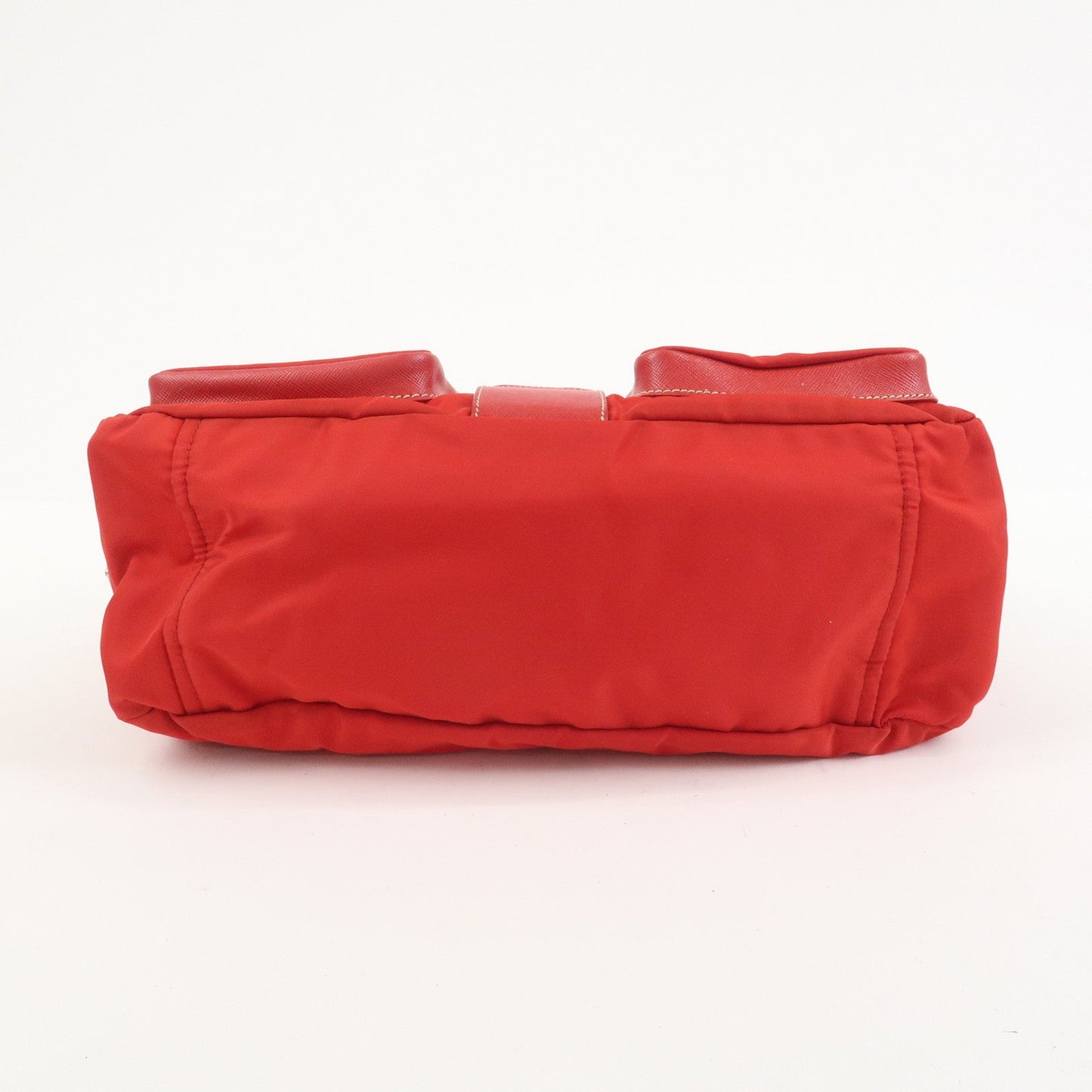 Prada Triangle Logo Nylon Saffiano Leather Shoulder Bag Red BT0436【Pre-order】