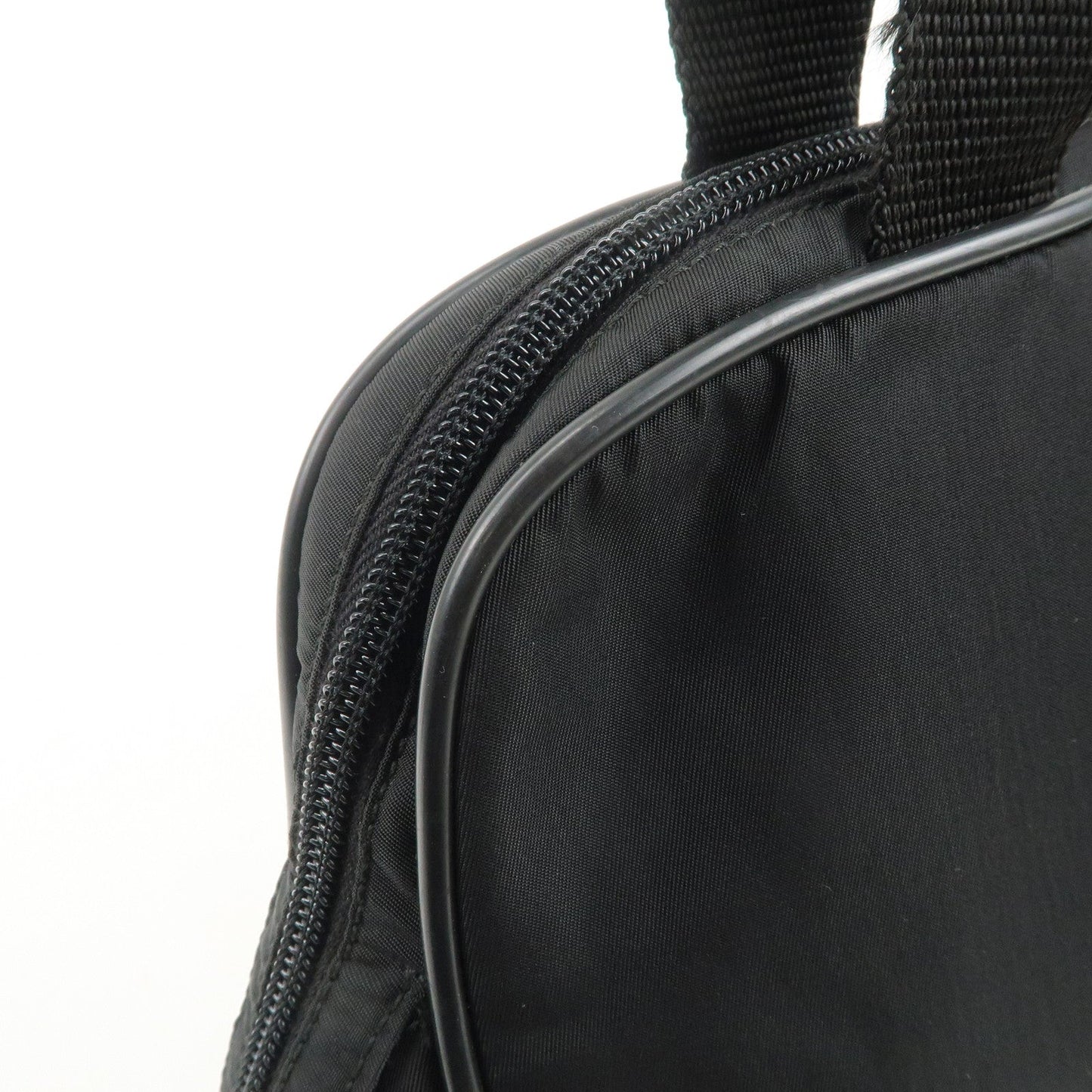 Prada Triangle Logo Nylon Leather Hand Bag Boston Bag Black【Pre-order】