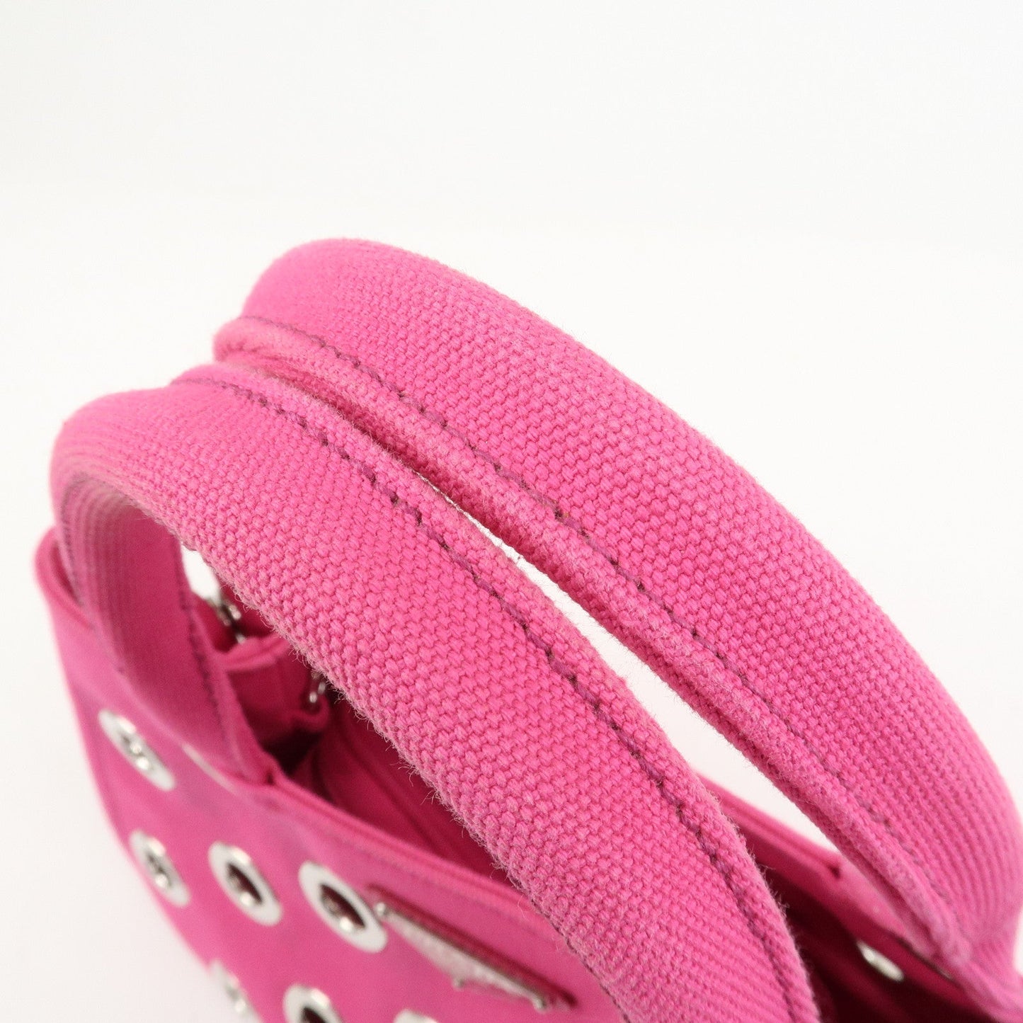Prada Grommet Canapa Mini Canvas 2Way Bag Hand Bag Pink 1BG439【Pre-order】