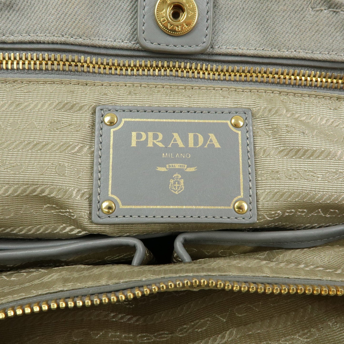 Prada Canapa Canvas 2Way Bag Hand Bag Shoulder Bag Gray BN2069【Pre-order】