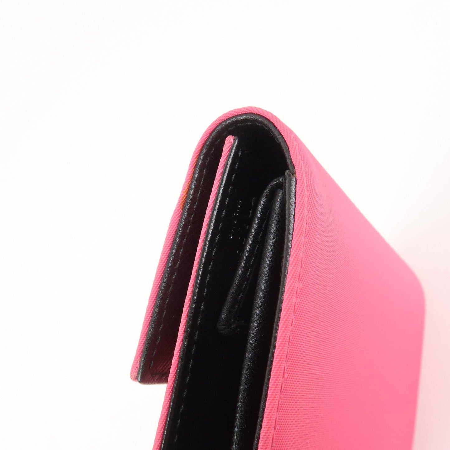 Prada Triangle Logo Tessuto Nylon Mini Compact Wallet Neon Pink【Pre-order】