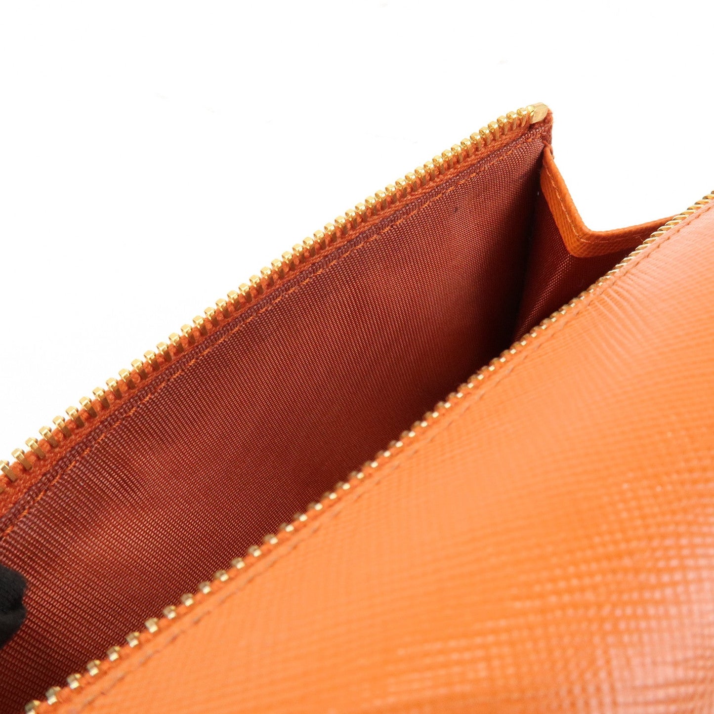 Prada Saffiano Leather Ribbon Flap Long Wallet Orange 1M1132【Pre-order】