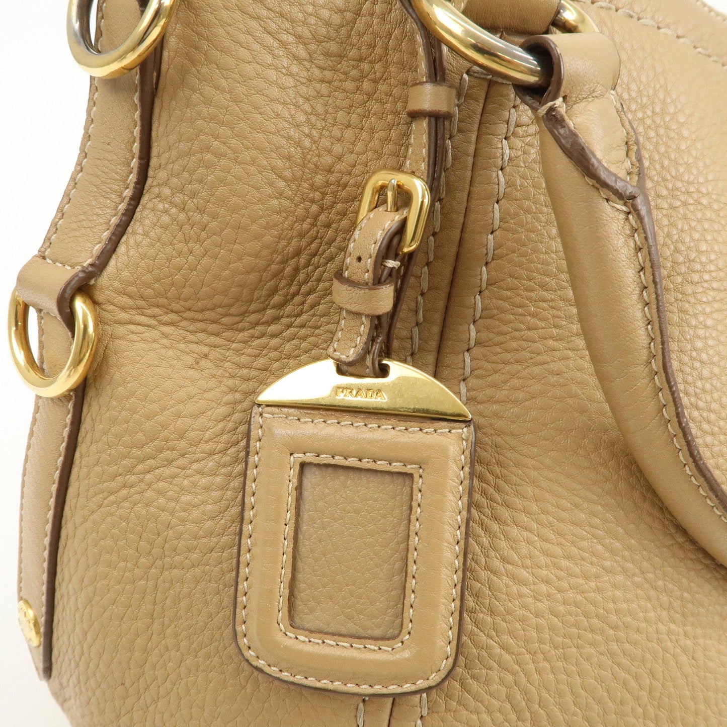 Prada Logo Leather 2Way Bag Hand Bag Shoulder Bag Camel【Pre-order】