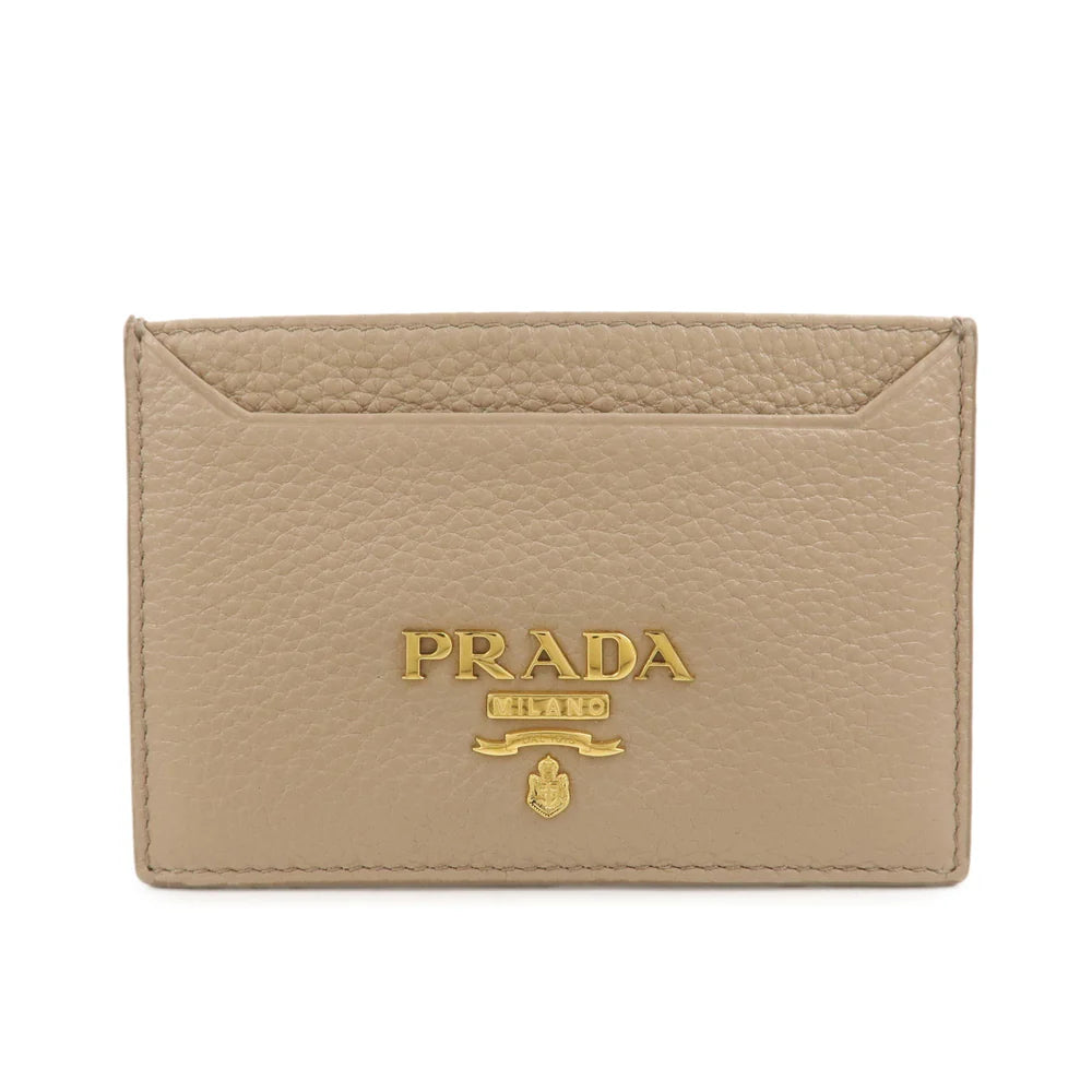 Prada Leather Card Case Card Holder Beige【Pre-order】