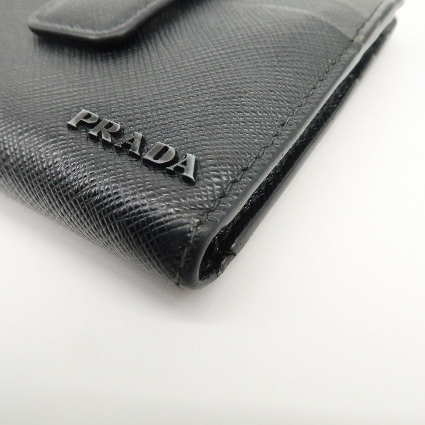Prada Logo Saffiano Leather Compact Wallet Black 2MC066【Pre-order】