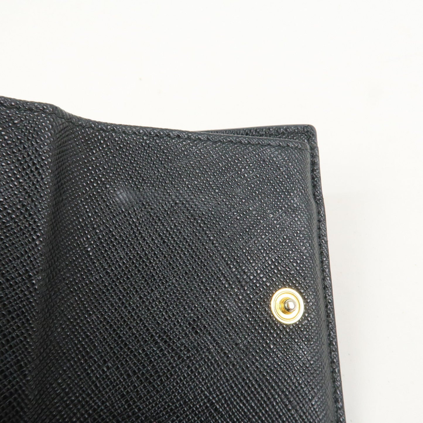 Prada Triangle Logo Saffiano Leather Tri-fold Wallet Black 1MH021【Pre-order】