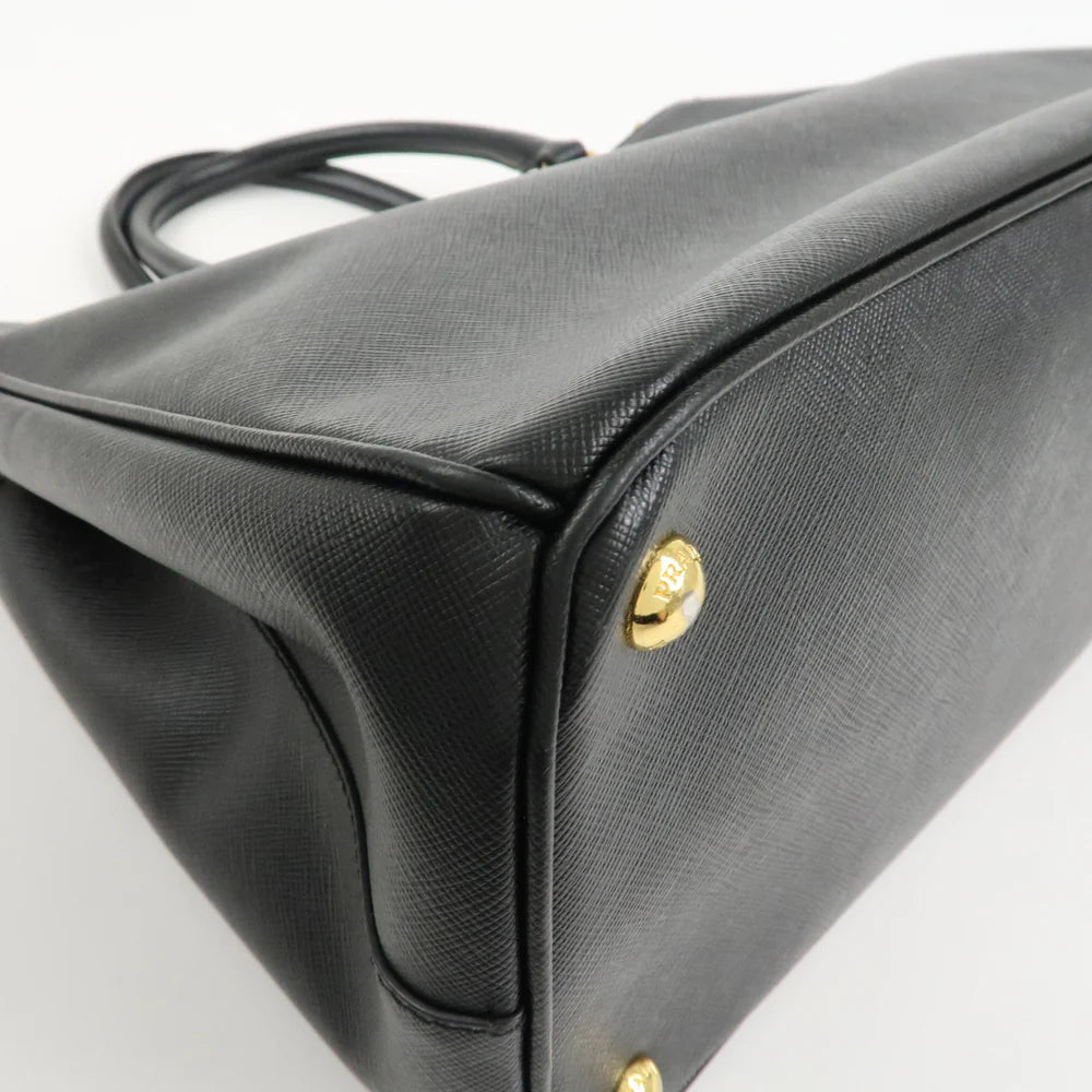 Prada Triangle Logo Galleria Saffiano Leather 2Way Bag Black【Pre-order】