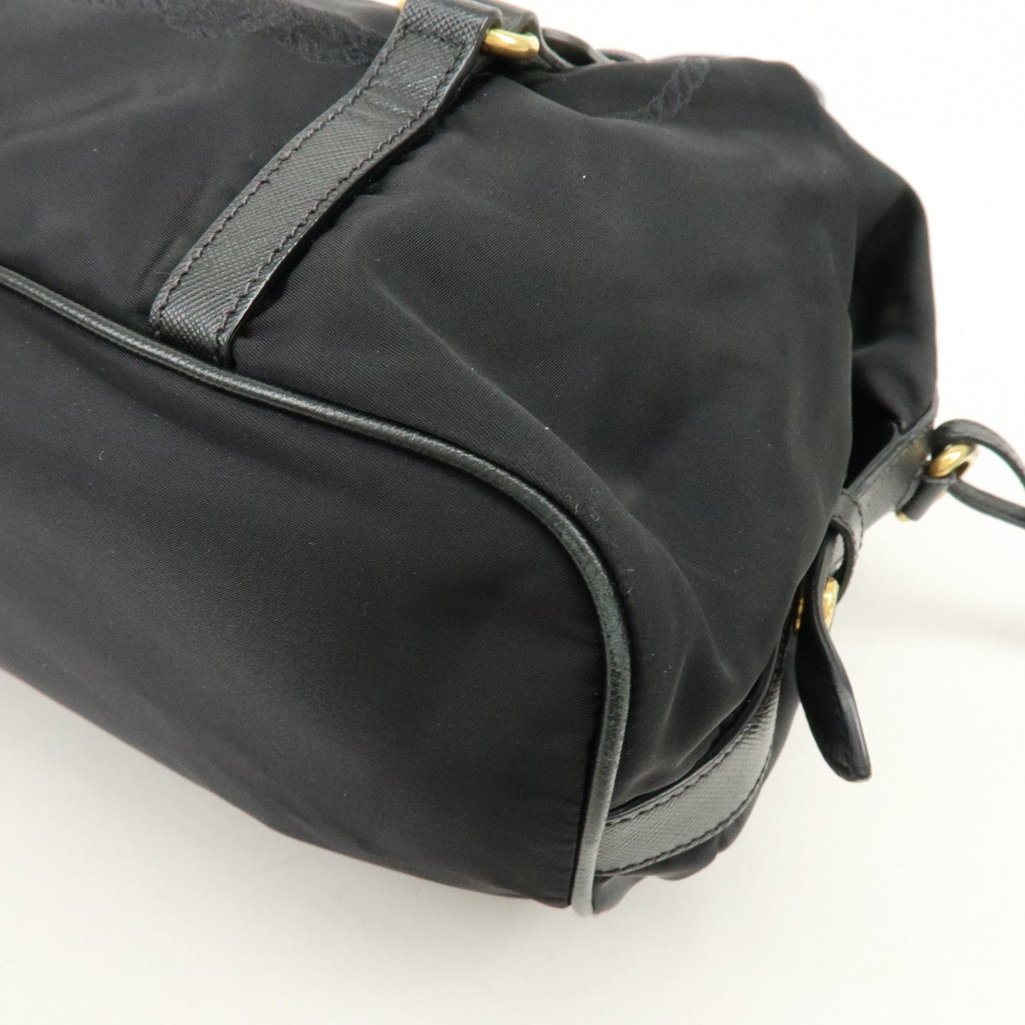 Prada Logo Nylon Leather Boston Bag Shoulder Bag Black BL0600【Pre-order】