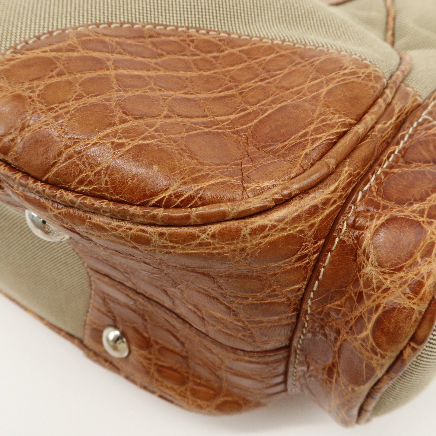 Prada Logo Jacquard Canvas Embossed Leather Shoulder Bag【Pre-order】