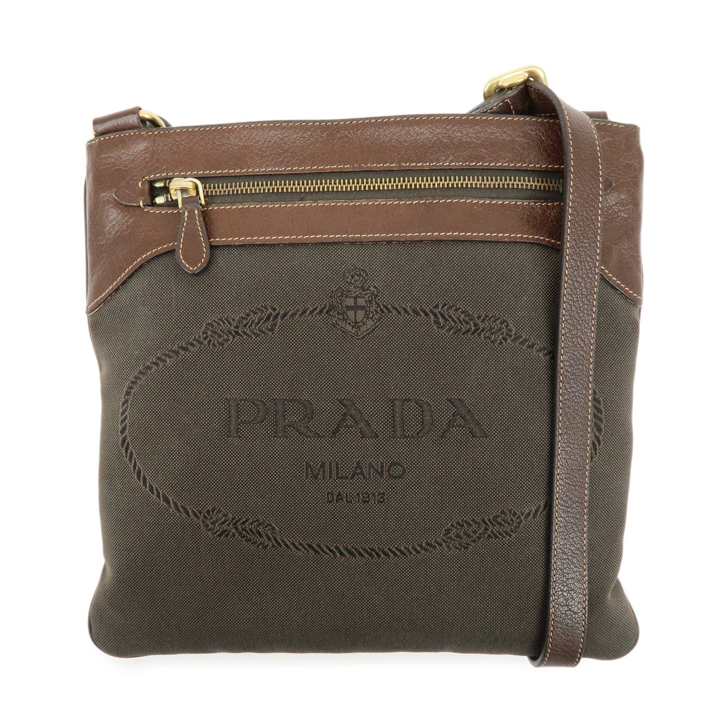 Prada Logo Jacquard Leather Shoulder Bag Crossbody Bag Brown【Pre-order】
