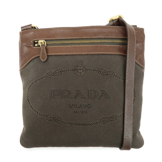 Prada Logo Jacquard Leather Shoulder Bag Crossbody Bag Brown【Pre-order】