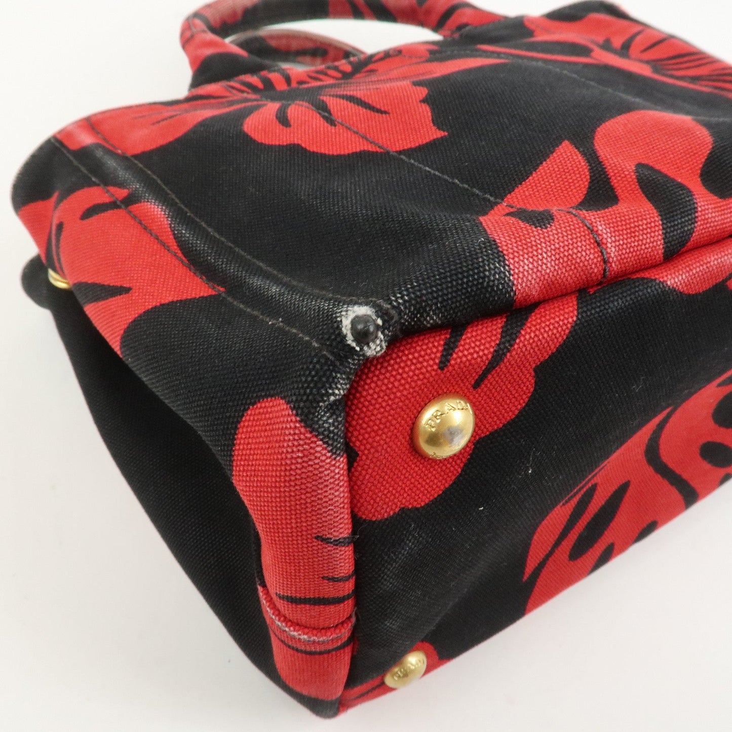 Prada Canapa Mini 2Way Bag Tote Bag Black Red BN2439G【Pre-order】