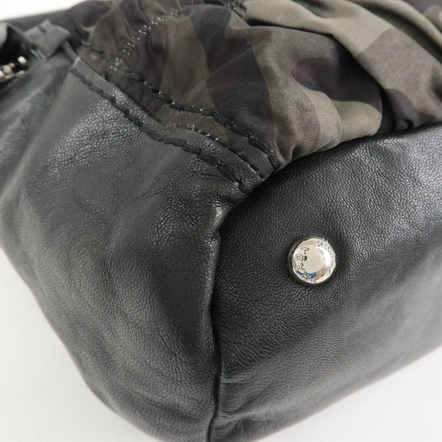 Prada Logo Nylon Leather Gathered 2Way Shoulder Hand Bag BN4586【Pre-order】