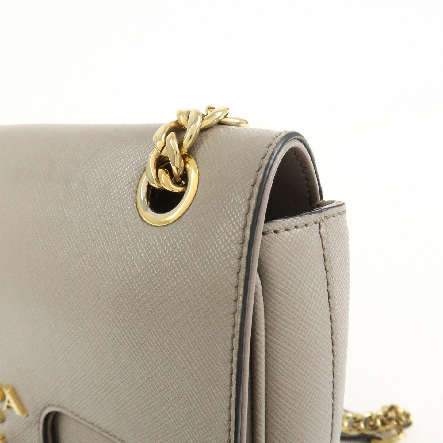 Prada Saffiano Leather Chain Shoulder Crossbody Bag Gray 1BD193【Pre-order】