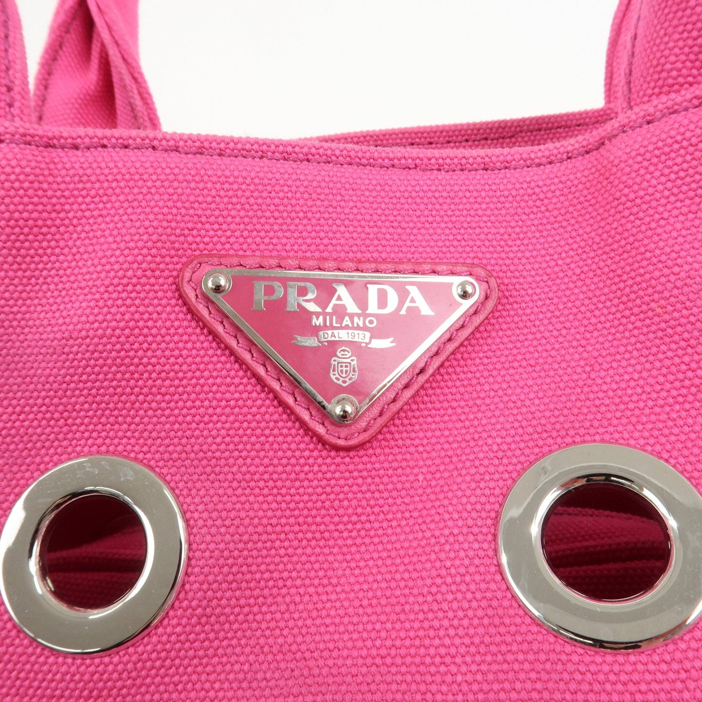 Prada Grommet Canapa Mini Canvas 2Way Bag Hand Bag Pink 1BG439【Pre-order】