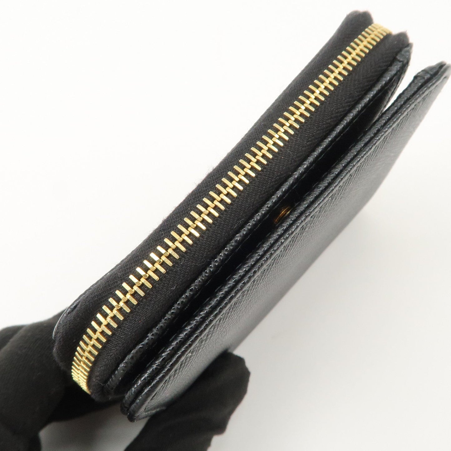 Prada Logo Saffiano Leather Round Zippy Wallet Black 1MM268【Pre-order】