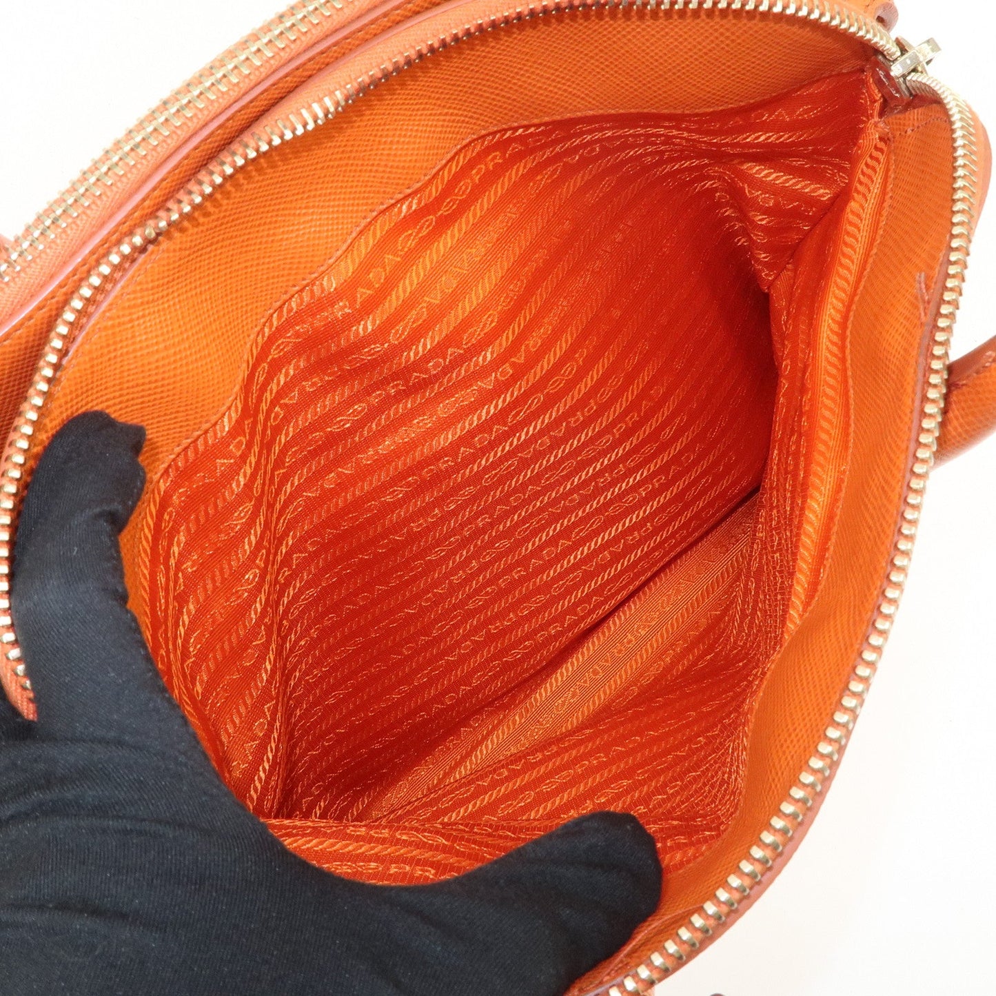 Prada Logo Saffiano Leather Hand Bag Orange BN2560【Pre-order】