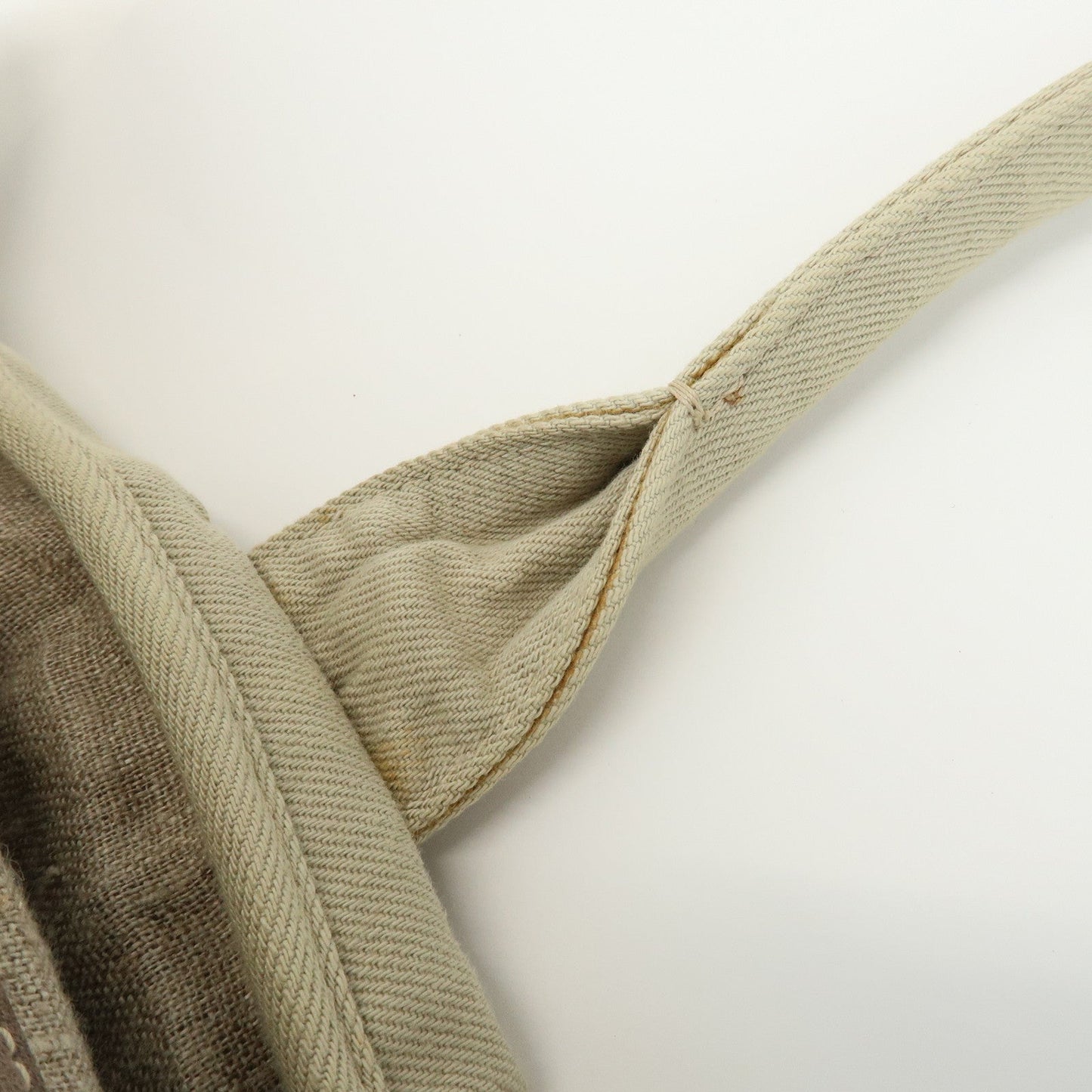 Prada Triangle Logo Denim Tote Bag Shoulder Bag Light Beige BN2091【Pre-order】